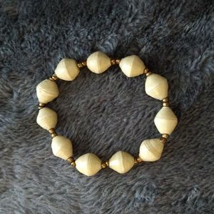 Gold & Cream Bracelet Elastic